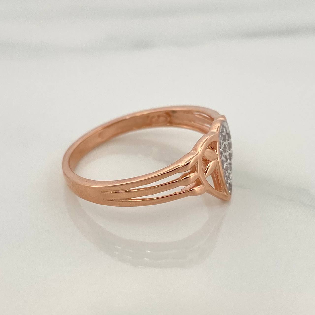 Heart Ring 2.4gr / T6 3/4 / Two-tone White Rose Gold 18K %