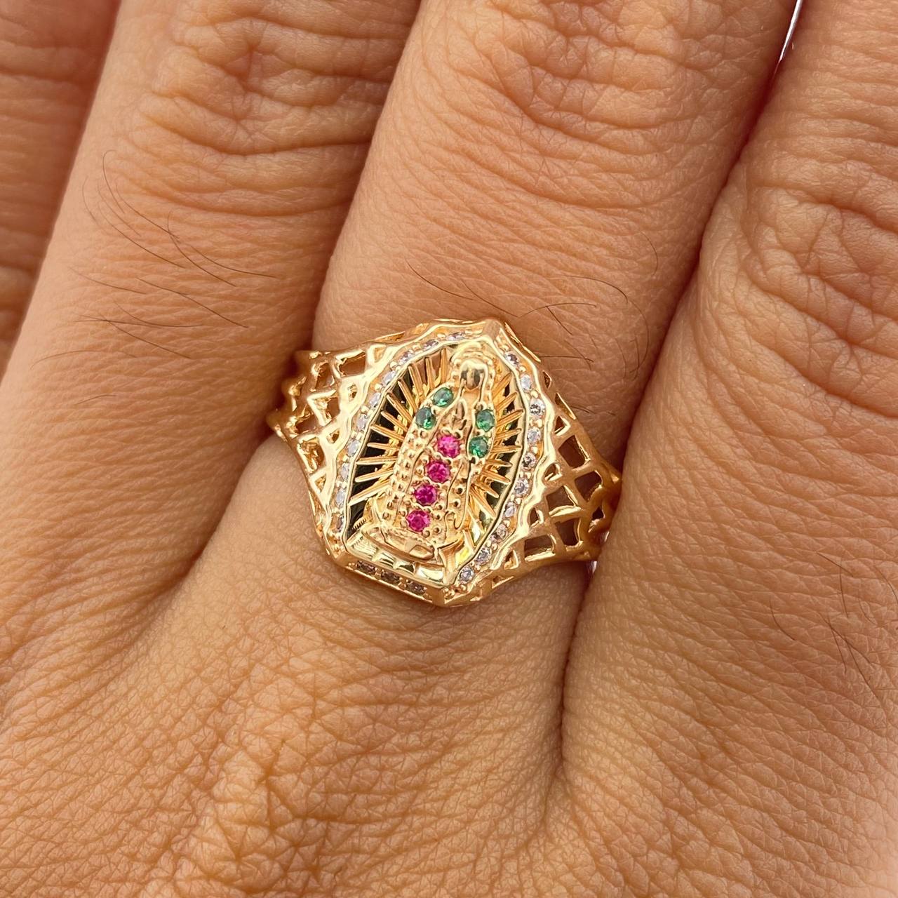 Anillo Virgen Guadalupe 3.45gr / T6 3/4 / Oro Amarillo 18K %