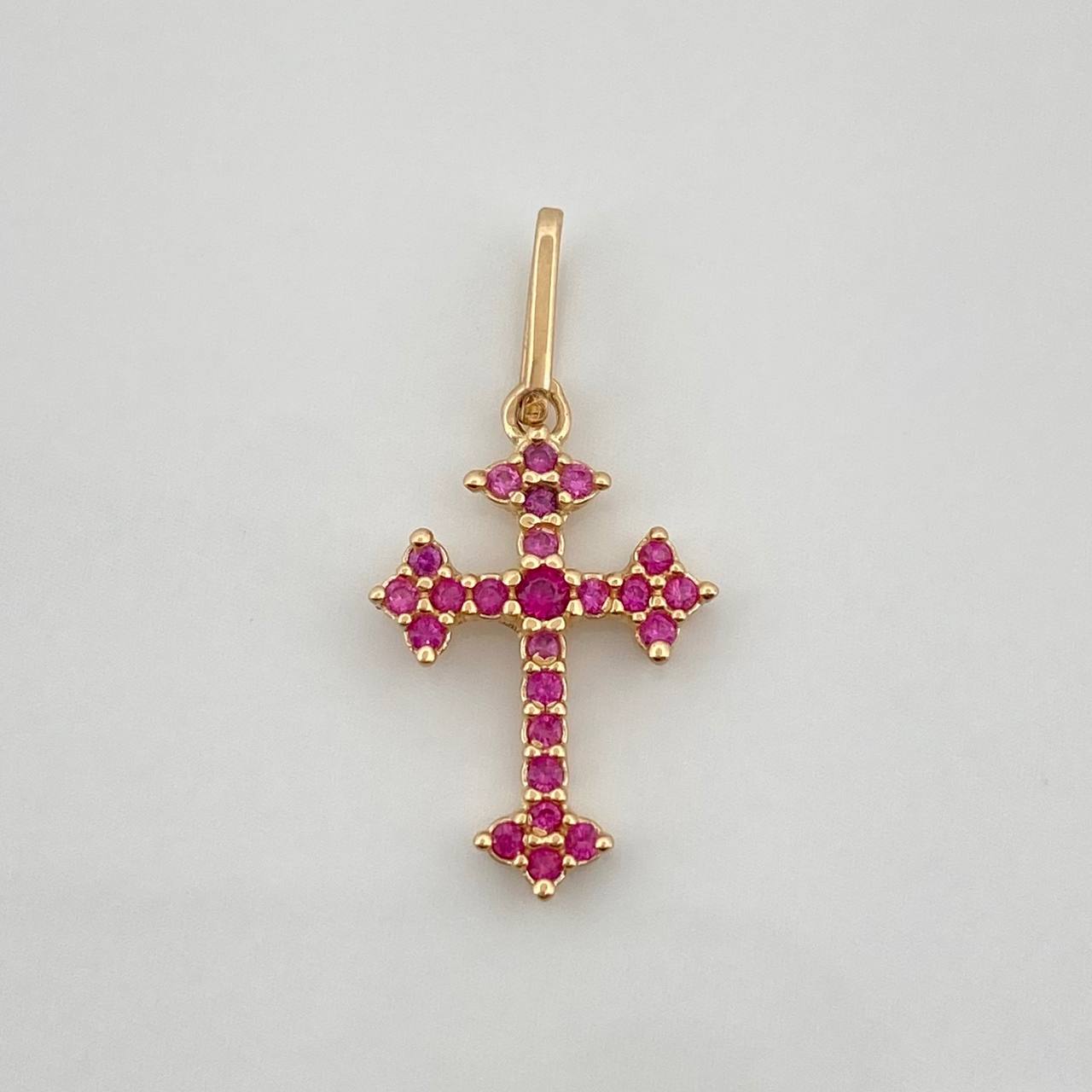Gothic Cross Pendant 0.6gr / 3/4 in / Yellow Gold 18K %
