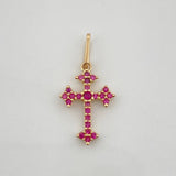 Gothic Cross Pendant 0.6gr / 3/4 in / Yellow Gold 18K %