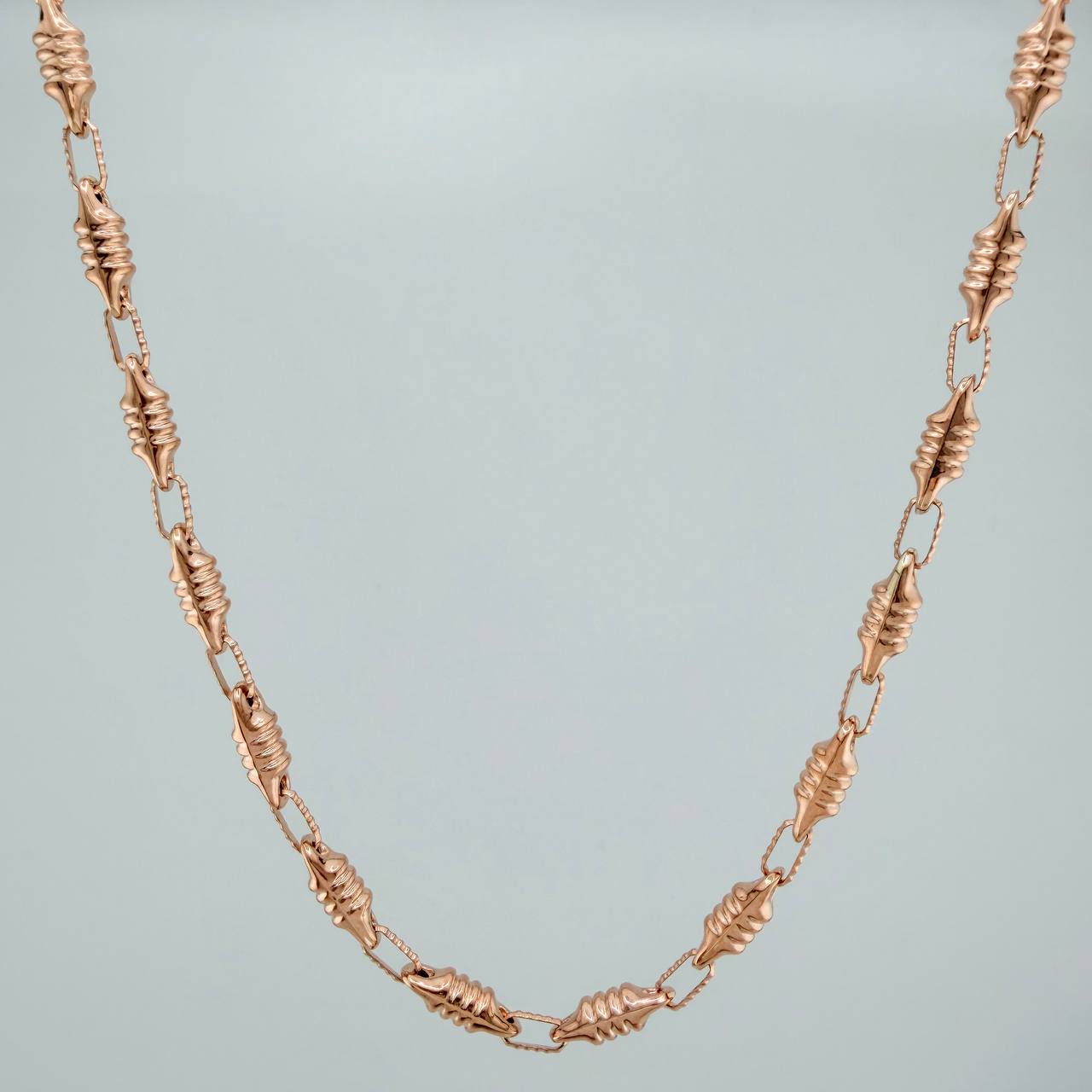 Cadena Rustica Barril 13.8gr / 25 in / 3.6mm Oro Rosa 18K &