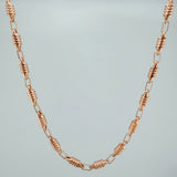 Cadena Rustica Barril 13.8gr / 25 in / 3.6mm Oro Rosa 18K &