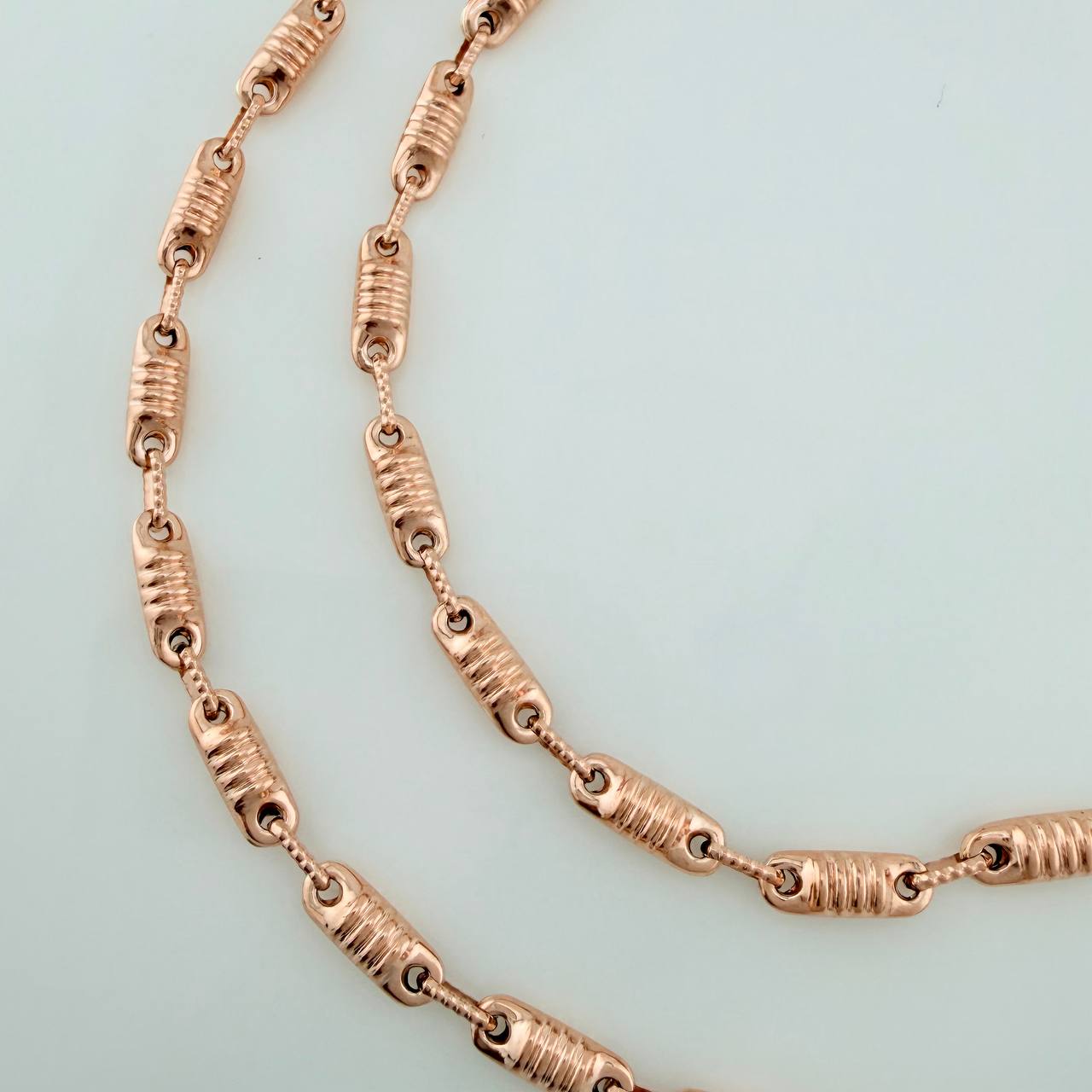 Cadena Rustica Barril 13.8gr / 25 in / 3.6mm Oro Rosa 18K &