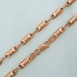 Cadena Rustica Barril 13.8gr / 25 in / 3.6mm Oro Rosa 18K &