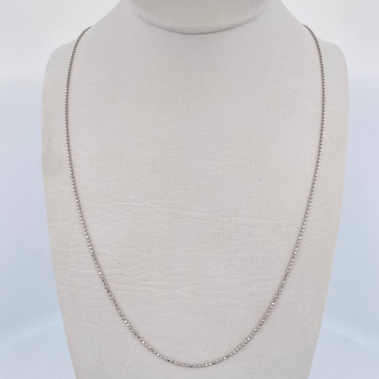 Cadena Militar 1.85gr / 44.9cm / 1mm Diamantada Oro Blanco +3 18K &