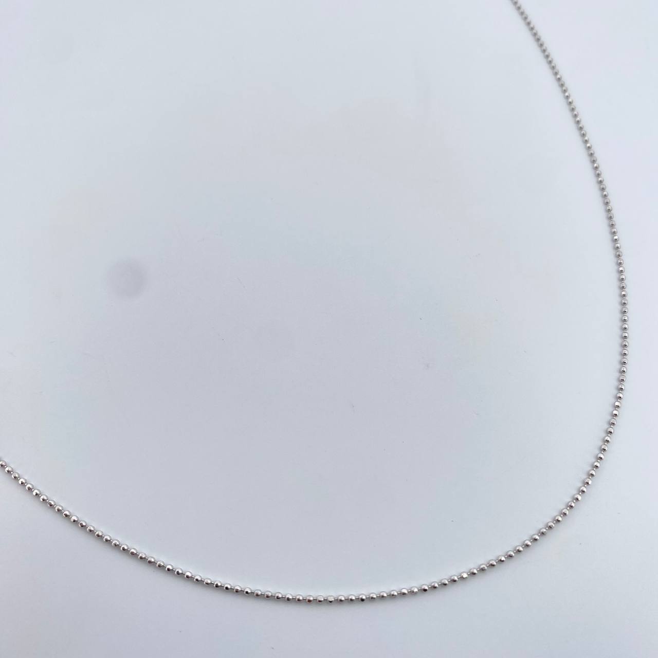 Cadena Militar 1.8gr / 44.7cm / 1mm Diamantada Oro Blanco +3 18K &