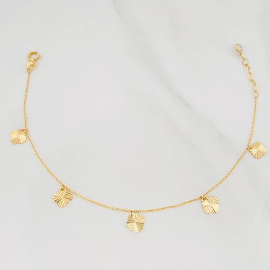 Pulso Modulable Aro Seguido Trebol 1.45 g / 6 in - 7 in / 0.8 mm Oro Amarillo 18K