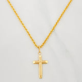 Set Cadena Lazo + Dije Cruz / 3.75 g / 23 1/2 in Oro Amarillo 18K
