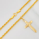 Set Cadena Lazo + Dije Cruz / 3.75 g / 23 1/2 in Oro Amarillo 18K