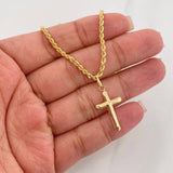 Set Cadena Lazo + Dije Cruz / 3.85 g / 23 1/2 in Oro Amarillo 18K
