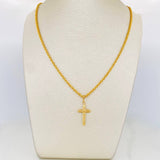 Set Cadena Lazo + Dije Cruz / 3.85 g / 23 1/2 in Oro Amarillo 18K