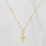 Set Cadena Veneciana + Dije Cruz / 1.6 g / 18 in Oro Amarillo 18K