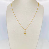 Set Cadena Veneciana + Dije Cruz / 1.6 g / 18 in Oro Amarillo 18K