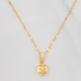 Set Cadena Flor Espejo + Dije Corazón / 1.4 g / 17 3/4 in Oro Amarillo 18K