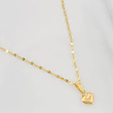 Set Cadena Flor Espejo + Dije Corazón / 1.4 g / 17 3/4 in Oro Amarillo 18K