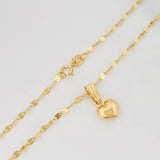 Set Cadena Flor Espejo + Dije Corazón / 1.4 g / 17 3/4 in Oro Amarillo 18K