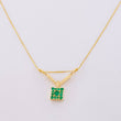 Set Cadena Veneciana + Dije Cuadrado Esmeralda 23Pts / 1.9 g / 17 3/4 in Oro Amarillo 18K (Joya) (A.C)