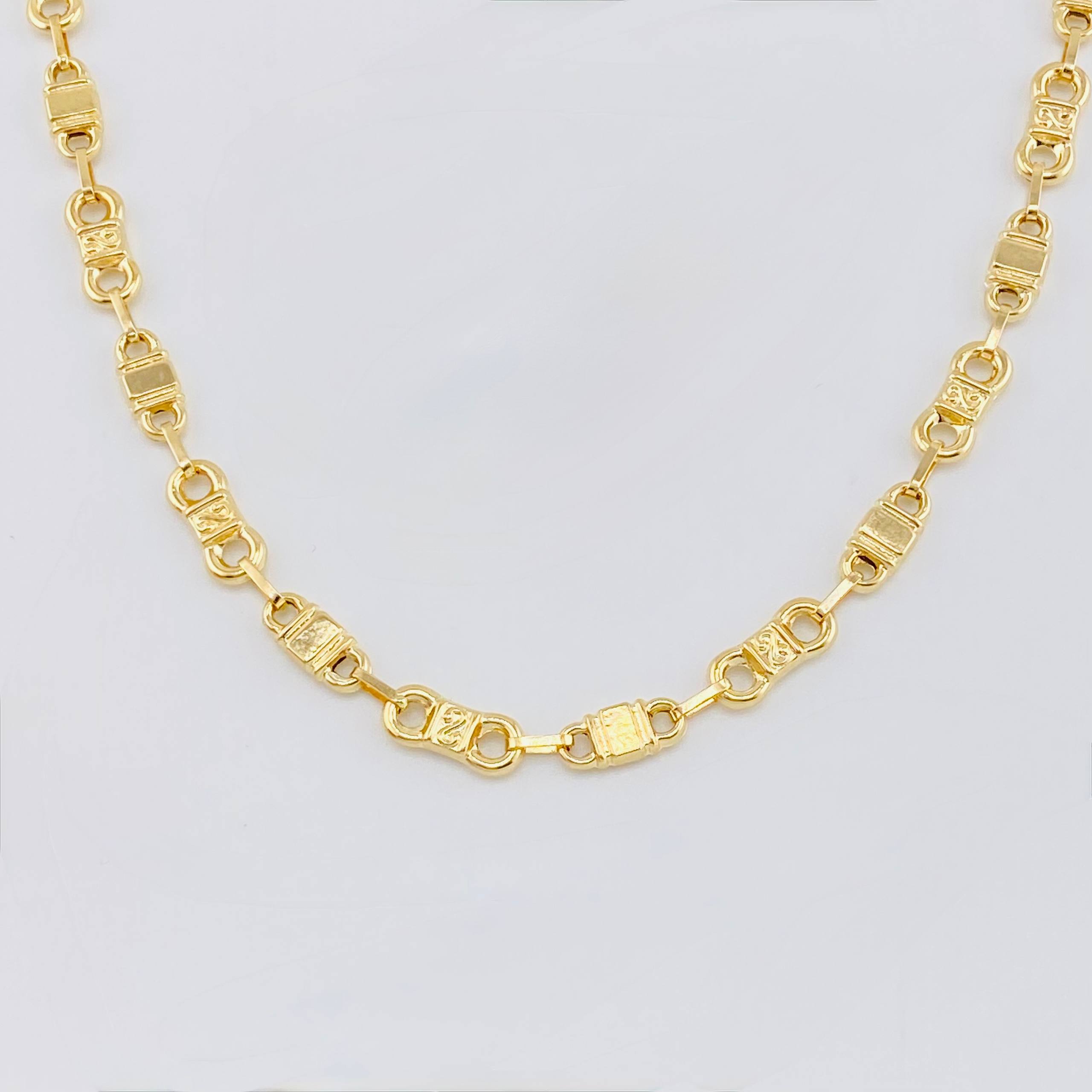 Cadena Rustica Esposas Infinitas 12.8gr / 24 in / 5.25mm Oro Amarillo 18K