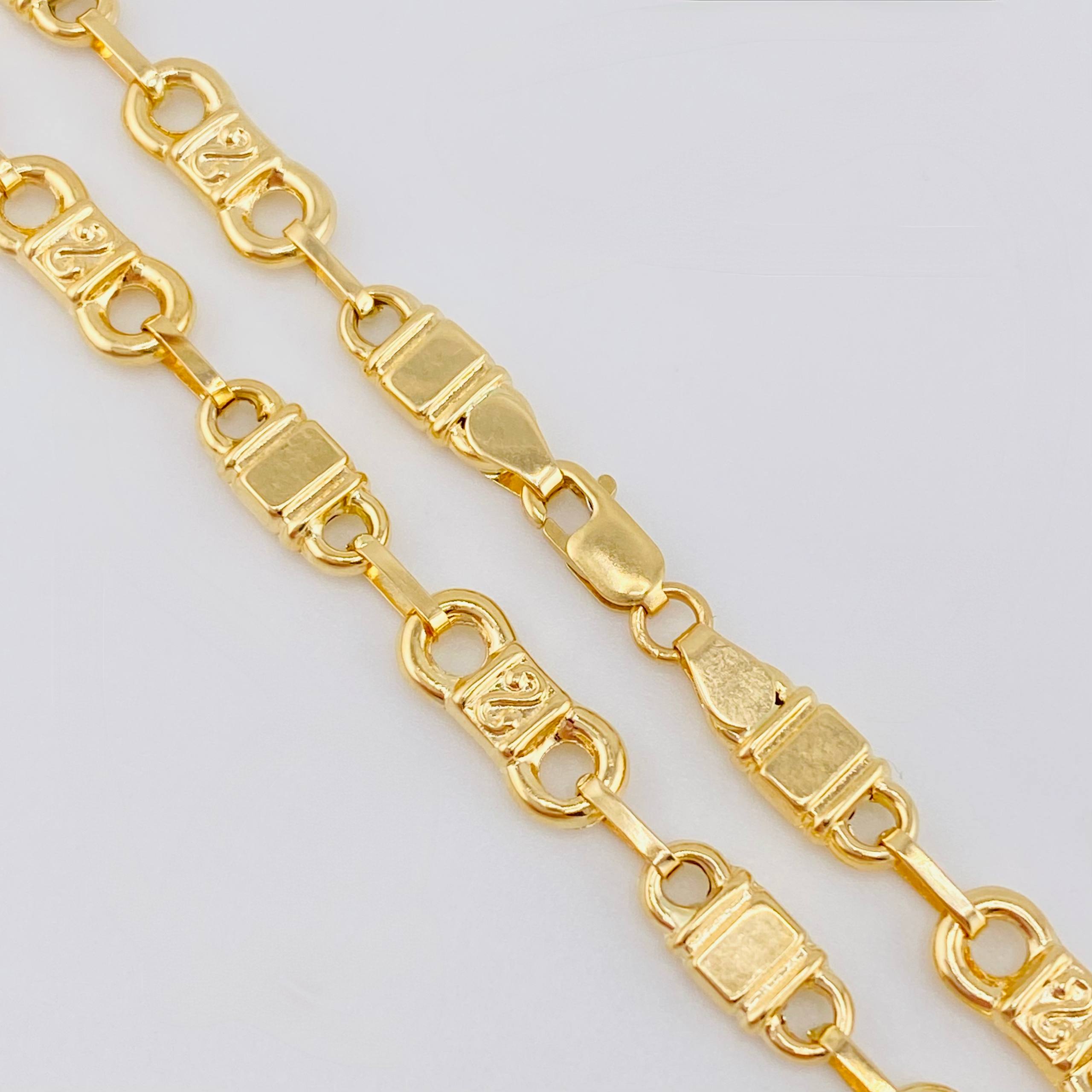 Cadena Rustica Esposas Infinitas 12.8gr / 24 in / 5.25mm Oro Amarillo 18K