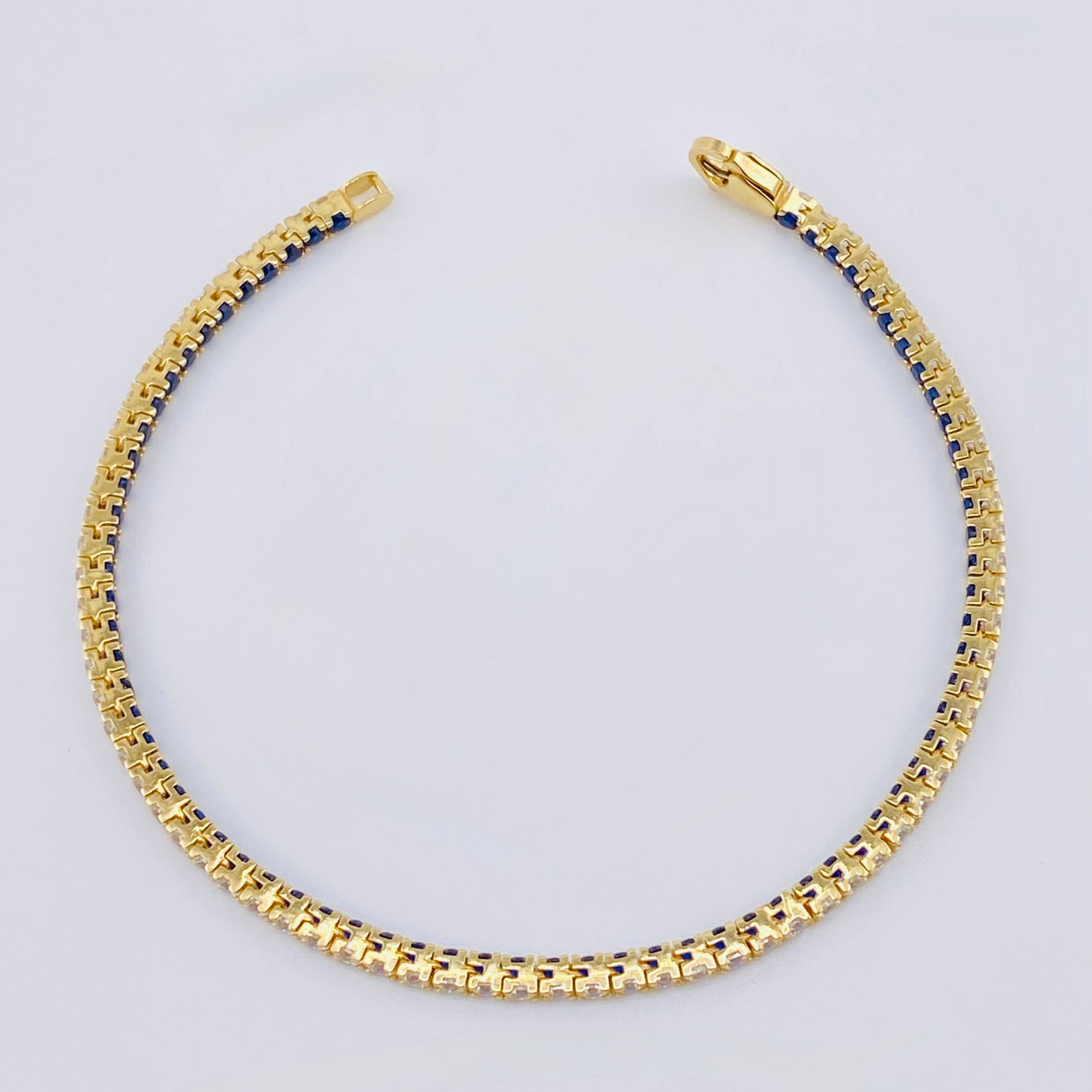 Pulso Tenis Doble Faz 7.05gr / 7 in / 2.8mm Oro Amarillo +4 18K ©