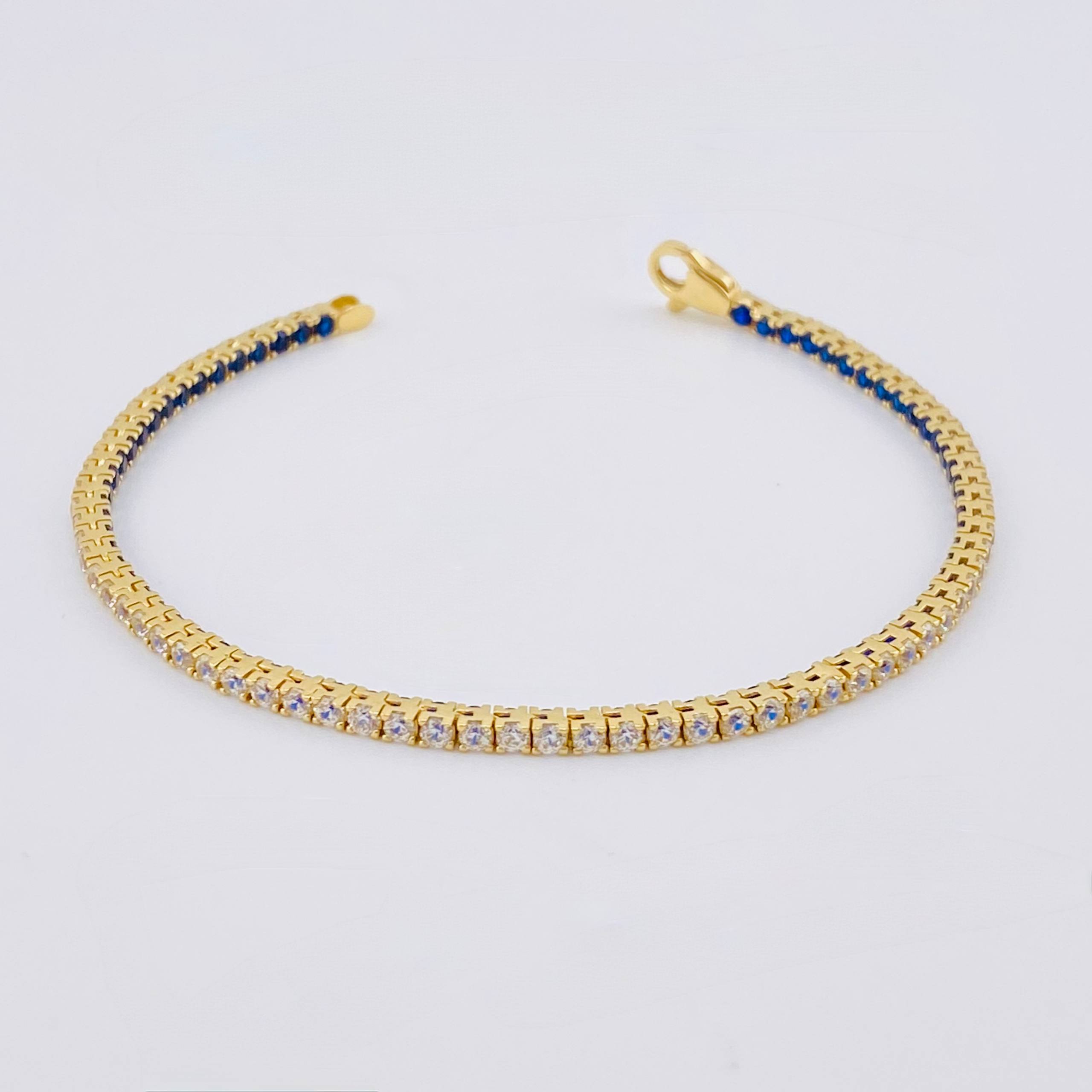 Pulso Tenis Doble Faz 7.05gr / 7 in / 2.8mm Oro Amarillo +4 18K ©