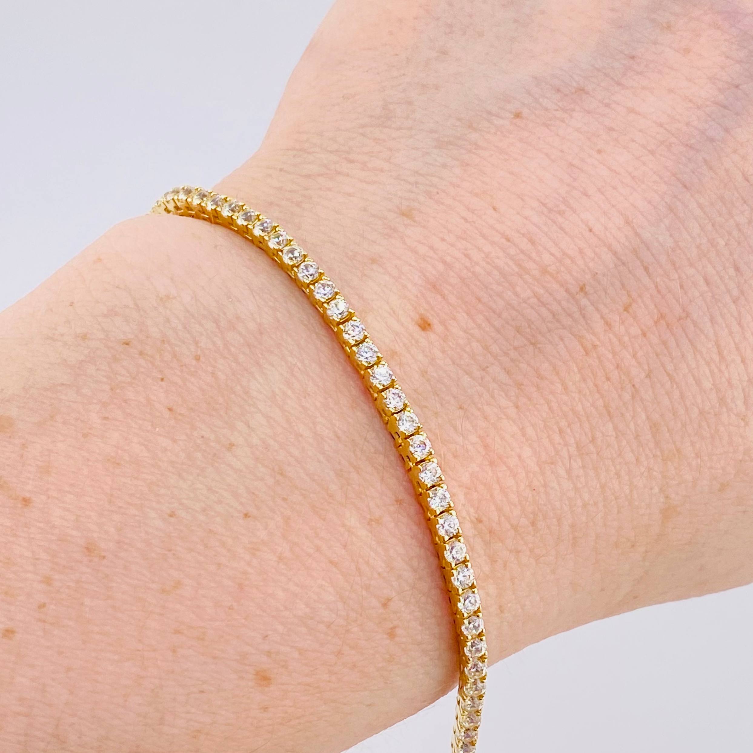 Pulso Tenis Doble Faz 7.05gr / 7 in / 2.8mm Oro Amarillo +4 18K ©