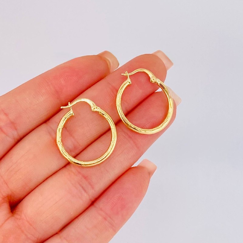Hoop Earrings Rox 1.5gr / 1 in / Yellow Gold 18K ©