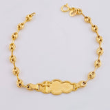 Pulso Bebé Gc Cruz Bordeada 1.95gr / 5 3/4 in / 3.65mm Oro Amarillo 18K ©