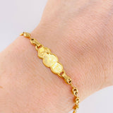 Pulso Bebé Gc Nube Cruz Bordeada 1.95gr / 5 3/4 in / 3.6mm Oro Amarillo 18K