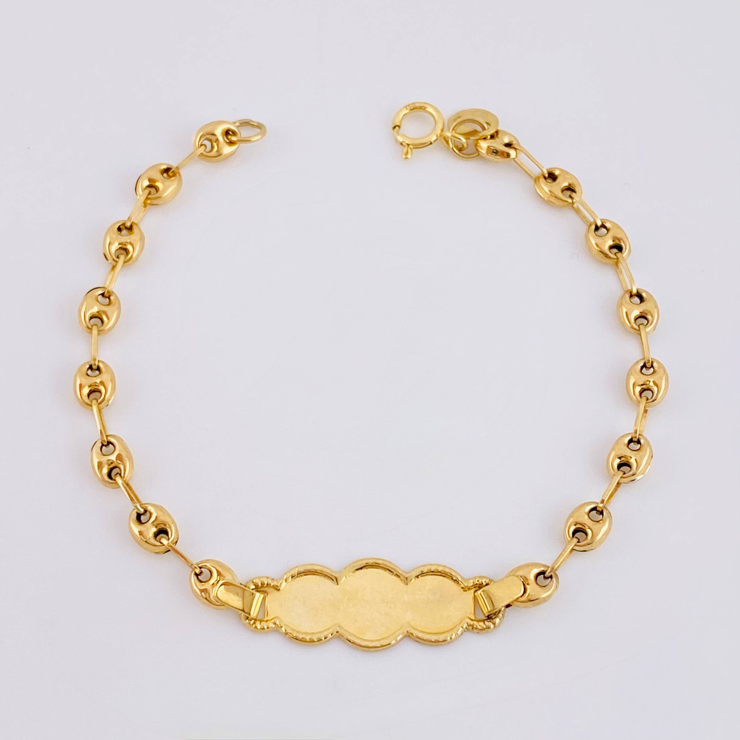 GC Baby Bracelet Bordered Cloud 2gr / 5 1/4 in / 3.6mm 18K Yellow Gold *