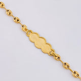 Baby Bracelet Gc Bordered Cloud 2.1gr / 5 1/4 in / 3.7mm Yellow Gold 18K