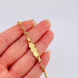 Baby Bracelet Gc Bordered Cloud 2.1gr / 5 1/4 in / 3.7mm Yellow Gold 18K
