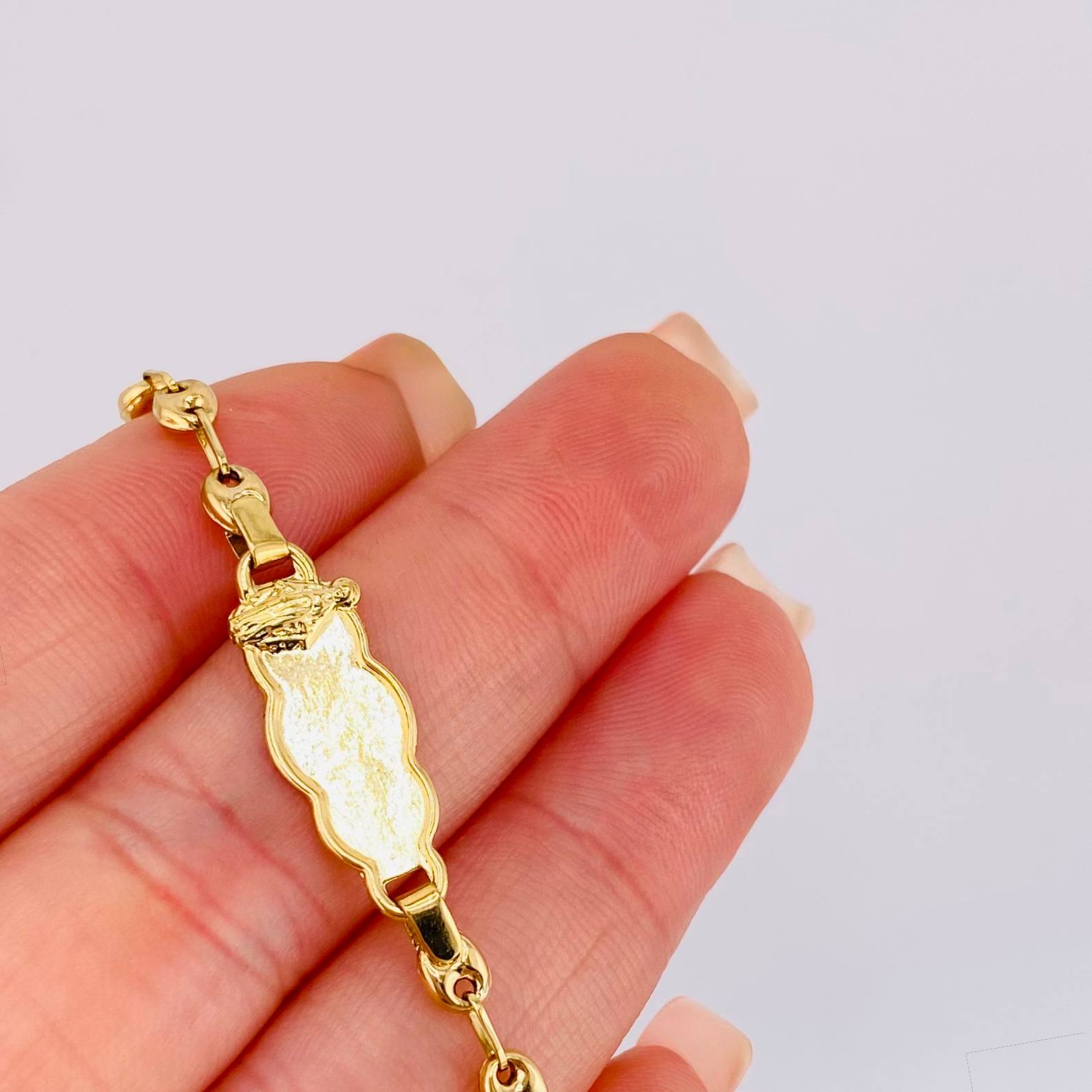 Pulso Bebé Gc Nube Virgen Milagrosa 2gr / 5 1/4 in / 3.5mm Oro Amarillo 18K