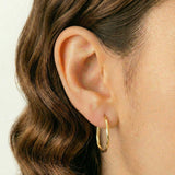 Hoop Earrings Nilo Oval 1.45g / 1 in / 18K Yellow Gold *