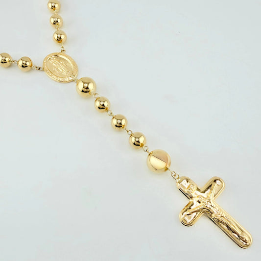 Rosario Rosario Virgen De La Milagrosa Cruz Lisa 29 g / 26 3/4 in / 8mm-10mm mm Oro Amarillo 18K