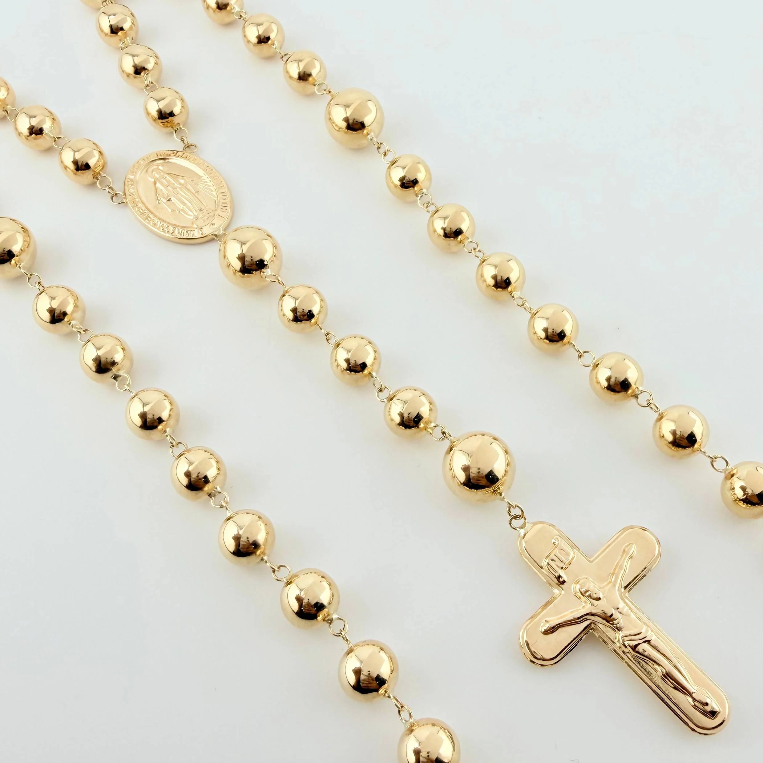 Rosario Rosario Virgen De La Milagrosa Cruz Lisa 29 g / 26 3/4 in / 8mm-10mm mm Oro Amarillo 18K