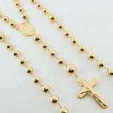Rosary Miraculous Virgin Christ Cross 30gr / 27 1/2 in / 8mm-10mm 18K Yellow Gold ©