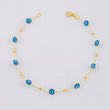 Classic Link Bracelet Turkish Eye 2.2g / 7 1/2 in / 4.6mm 18K Yellow Gold