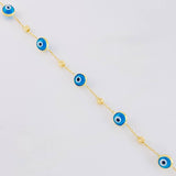 Classic Link Bracelet Turkish Eye 2.2g / 7 1/2 in / 4.6mm 18K Yellow Gold
