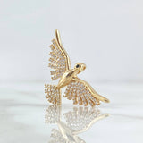 Dije Ave 3.5gr / 1.5cm / Circones Blancos-Negro Oro Amarillo 18K ©