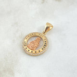 Dije Virgen del Carmen  4.7gr / 3.6cm / Circones Blancos Tres Oros 18K *