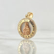 Dije Virgen del Carmen  4.7gr / 3.6cm / Circones Blancos Tres Oros 18K *