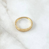 Anillo  Carril Oso TS  2.25gr / T6 / Circones Blancos Oro Amarillo 18K *