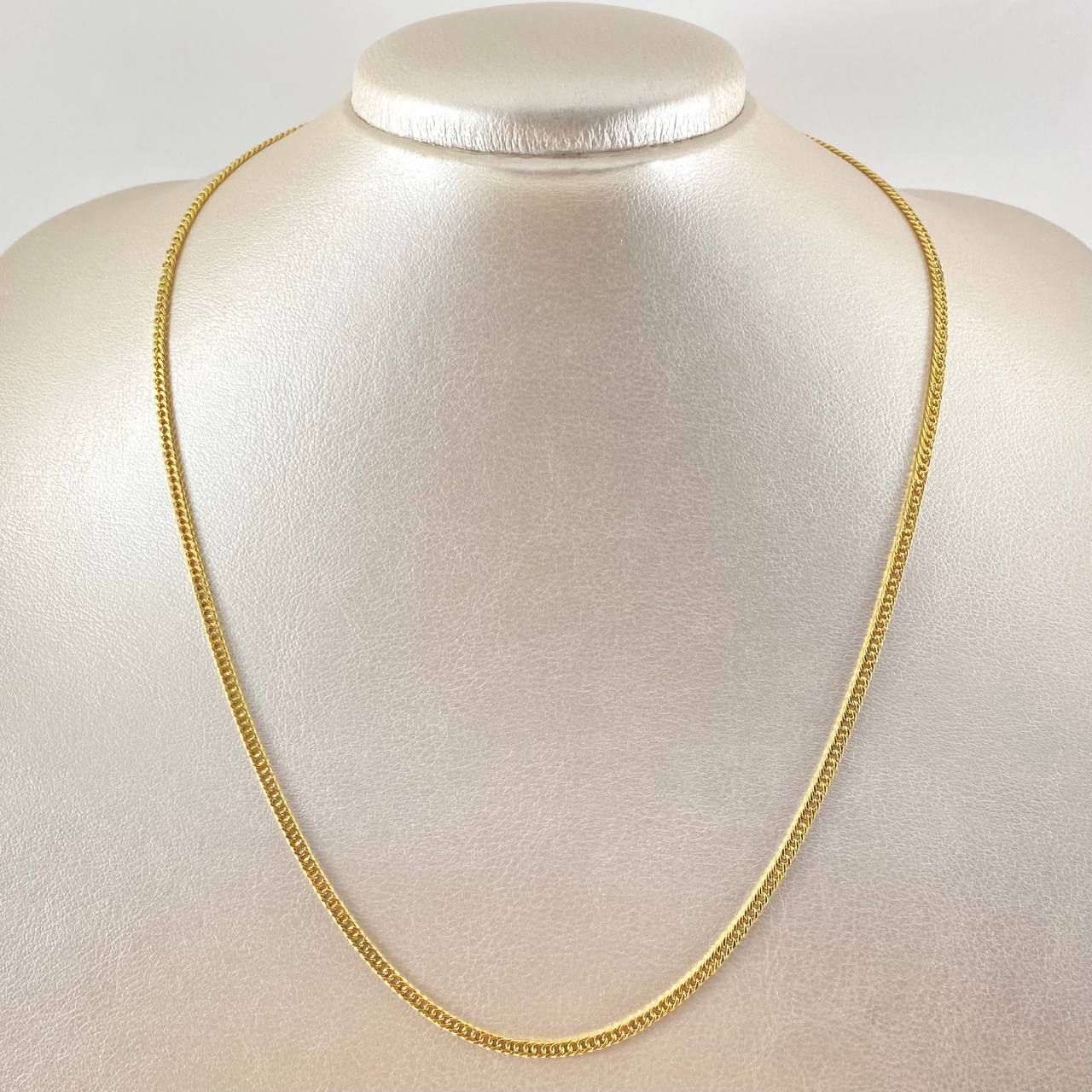 Cadena Cubana Reticulada 4.2gr / 50cm / Oro Amarillo +3 18K