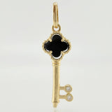 Dije Llave Trebol Negro 1.5gr / 1 in / Oro Amarillo 18K