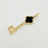 Dije Llave Trebol Negro 2.4gr / 1 1/2 in / Oro Amarillo Nac.Esp. 18K
