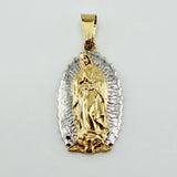 Dije Virgen Guadalupe 2.7gr / 1 1/2 in / Dos Oros Amarillo Blanco 18K