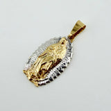 Dije Virgen Guadalupe 2.3gr / 1 1/4 in / Dos Oros Amarillo Blanco 18K