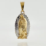 Dije Virgen Guadalupe 2.7gr / 1 1/2 in / Dos Oros Amarillo Blanco 18K