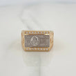 Anillo One Dólar 7.75gr / T9 3/4 / Dos Oros Amarillo Blanco 18K $